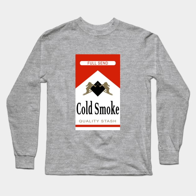 Red Cold Smoke Funny Brand Parody Ski Humor Long Sleeve T-Shirt by Apres Designs